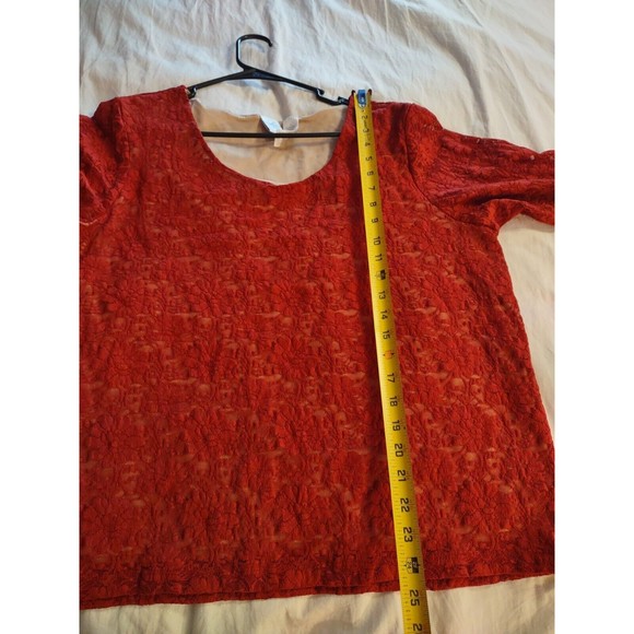 Emma James Woman Top Size 1 Red Lined Floral - Picture 6 of 8